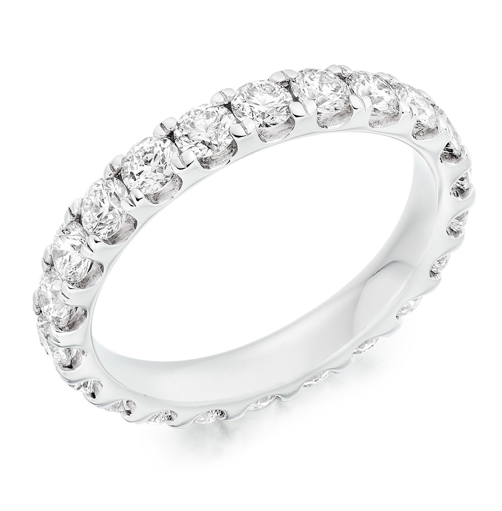 Micro-Claw Diamond Full Eternity Ring B, 1.5ct in White Gold