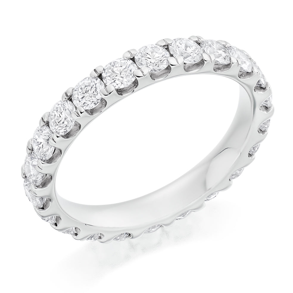 Micro-Claw Diamond Full Eternity Ring, 2.0ct in White Gold