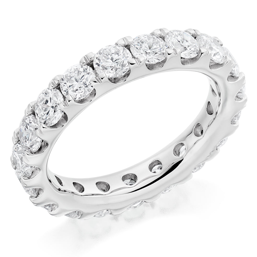 Micro-Claw Diamond Full Eternity Ring, 3.0ct in White Gold