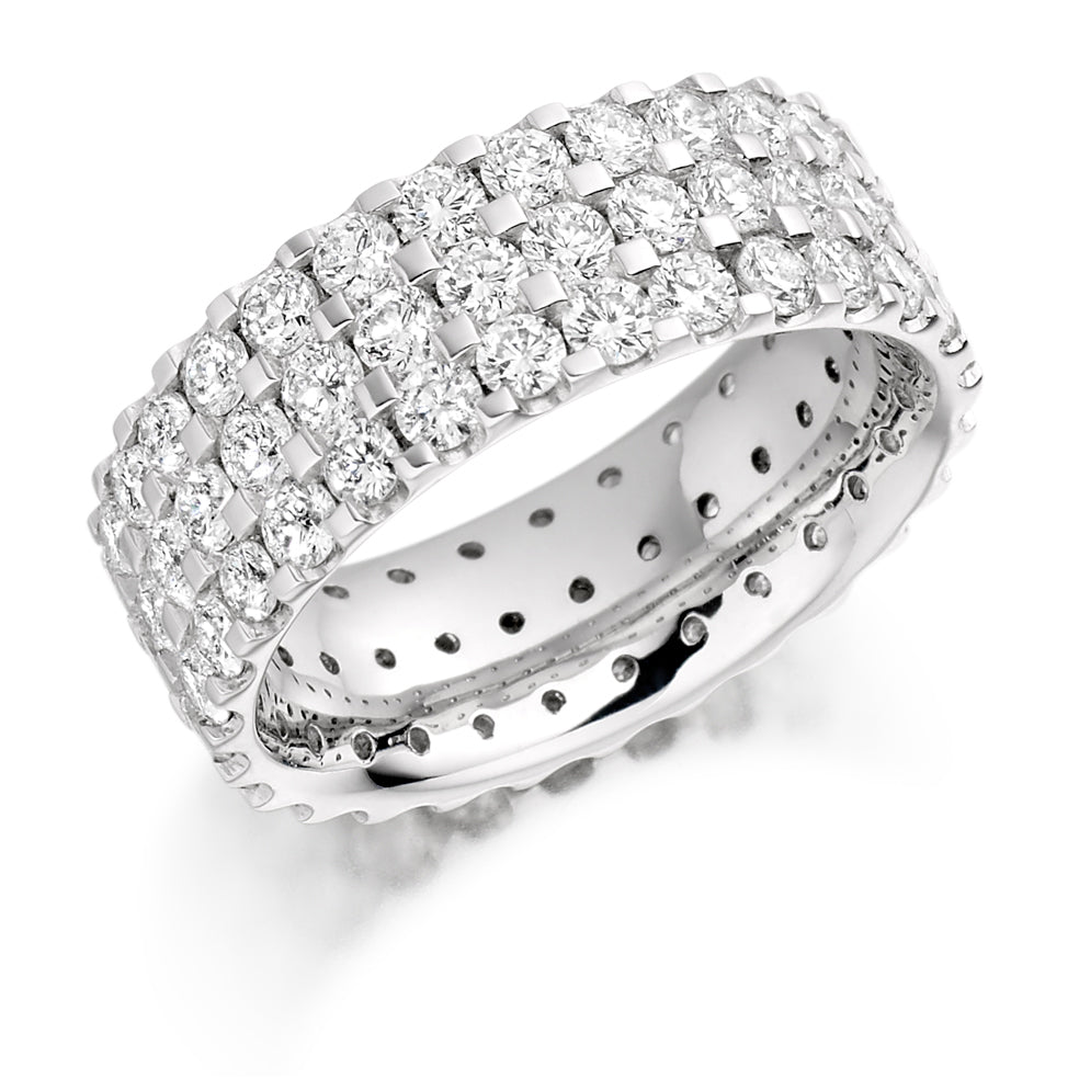 Micro-Pavé Diamond Full Eternity Ring, 3.1ct in White Gold
