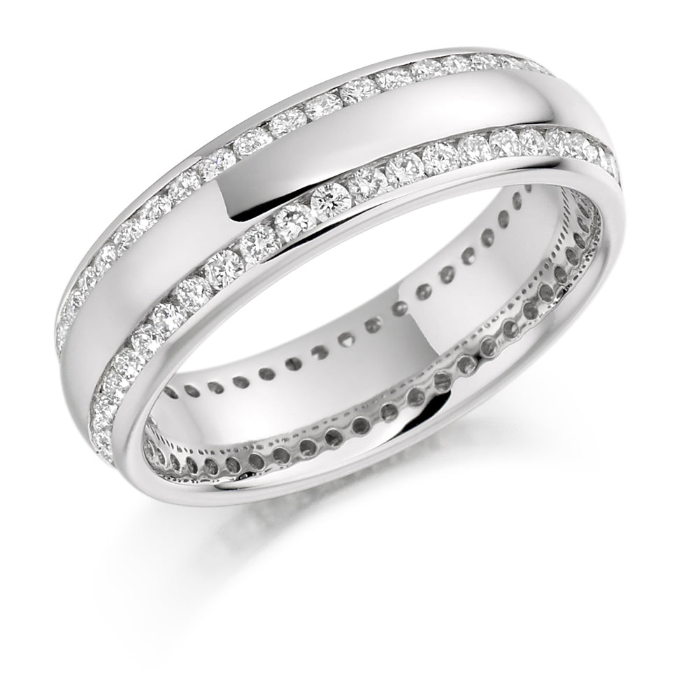 Channel-Set Full Eternity Ring, 1.0ct total (FET984) in White Gold