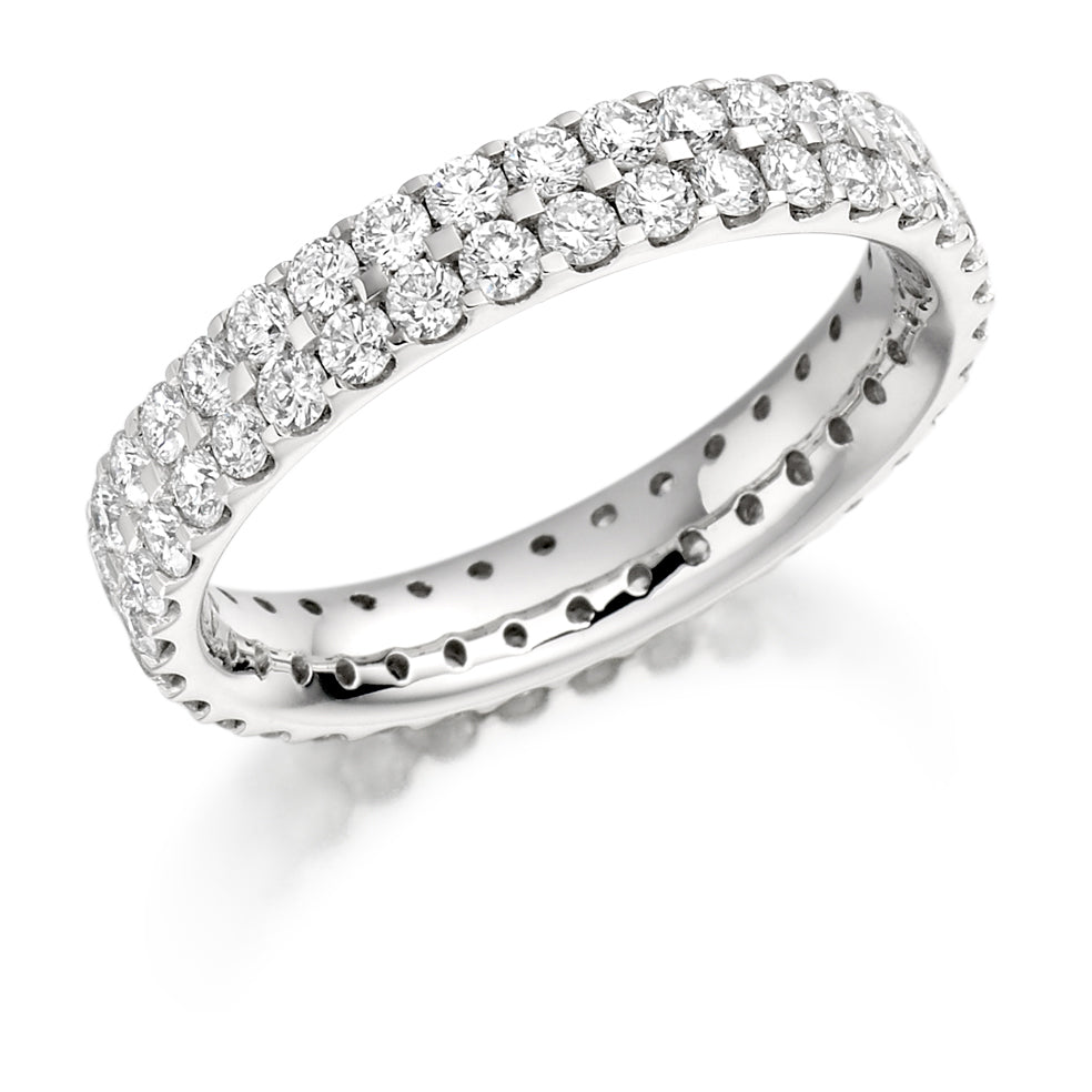 Micro-Pavé Diamond Full Eternity Ring, 1.55ct in White Gold