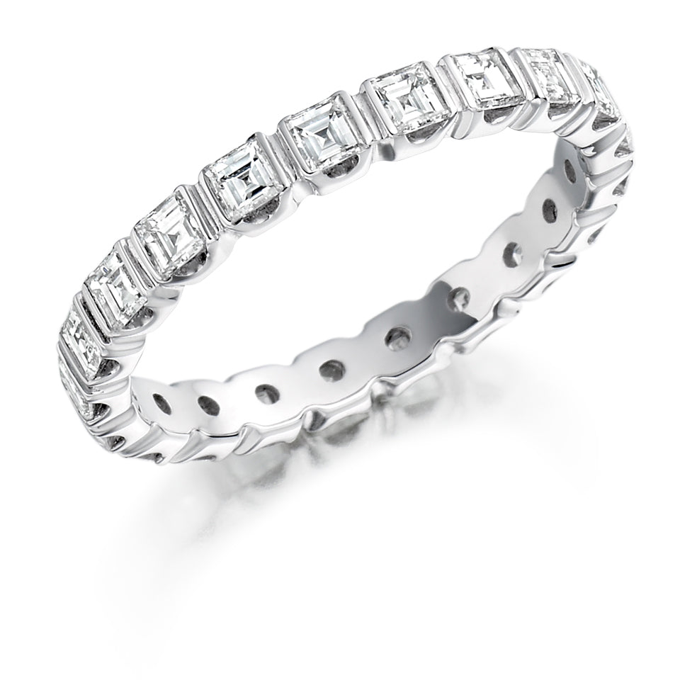Bar-Set Full Eternity Ring, 1.5ct total in White Gold