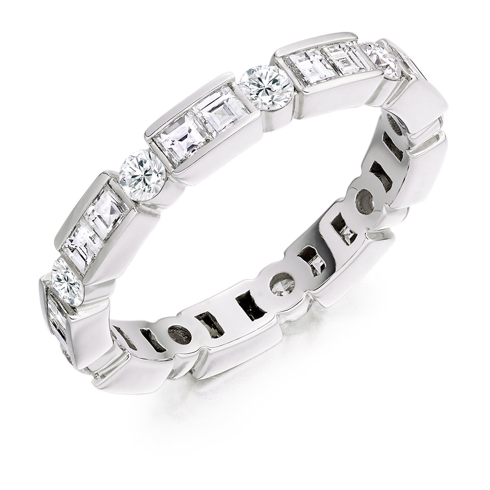 Bar-Set Full Eternity Ring, 1.5ct total (FETRC2012) in White Gold