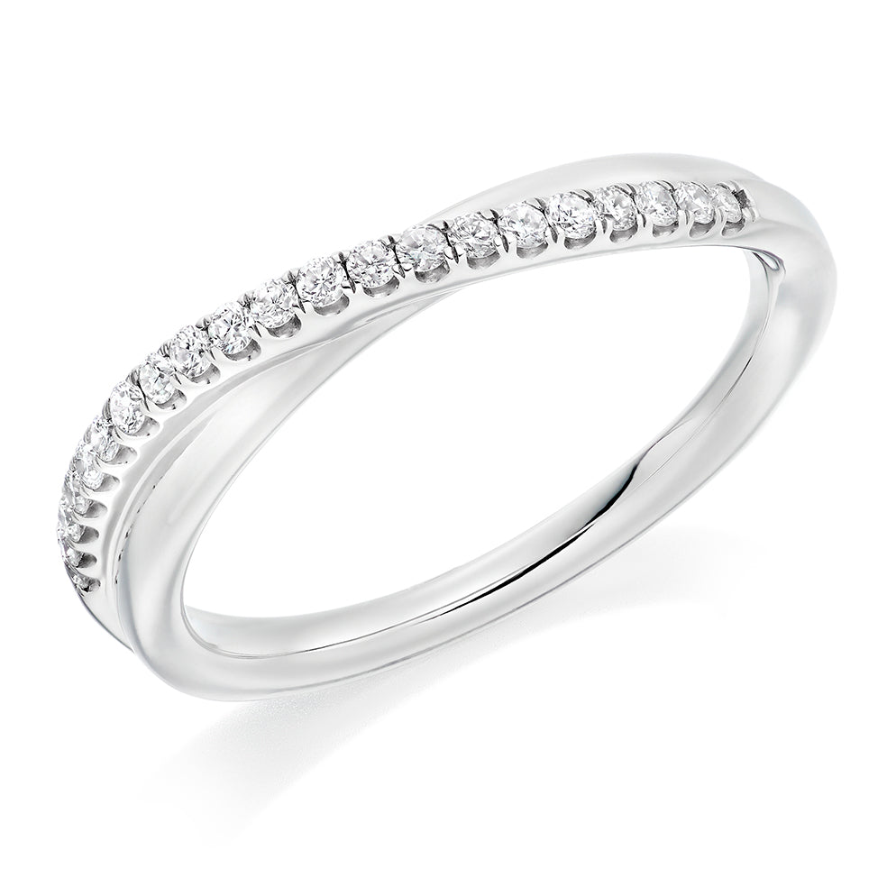 Micro-Claw Diamond Half Eternity Ring, 0.2ct in White Gold