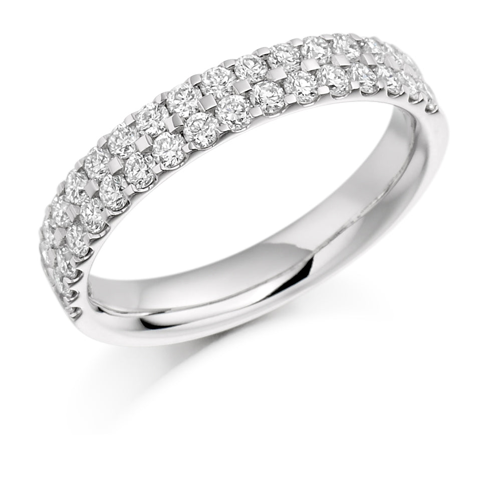 Micro-Claw Half Eternity Ring, 0.75ct total (HET1017) in White Gold