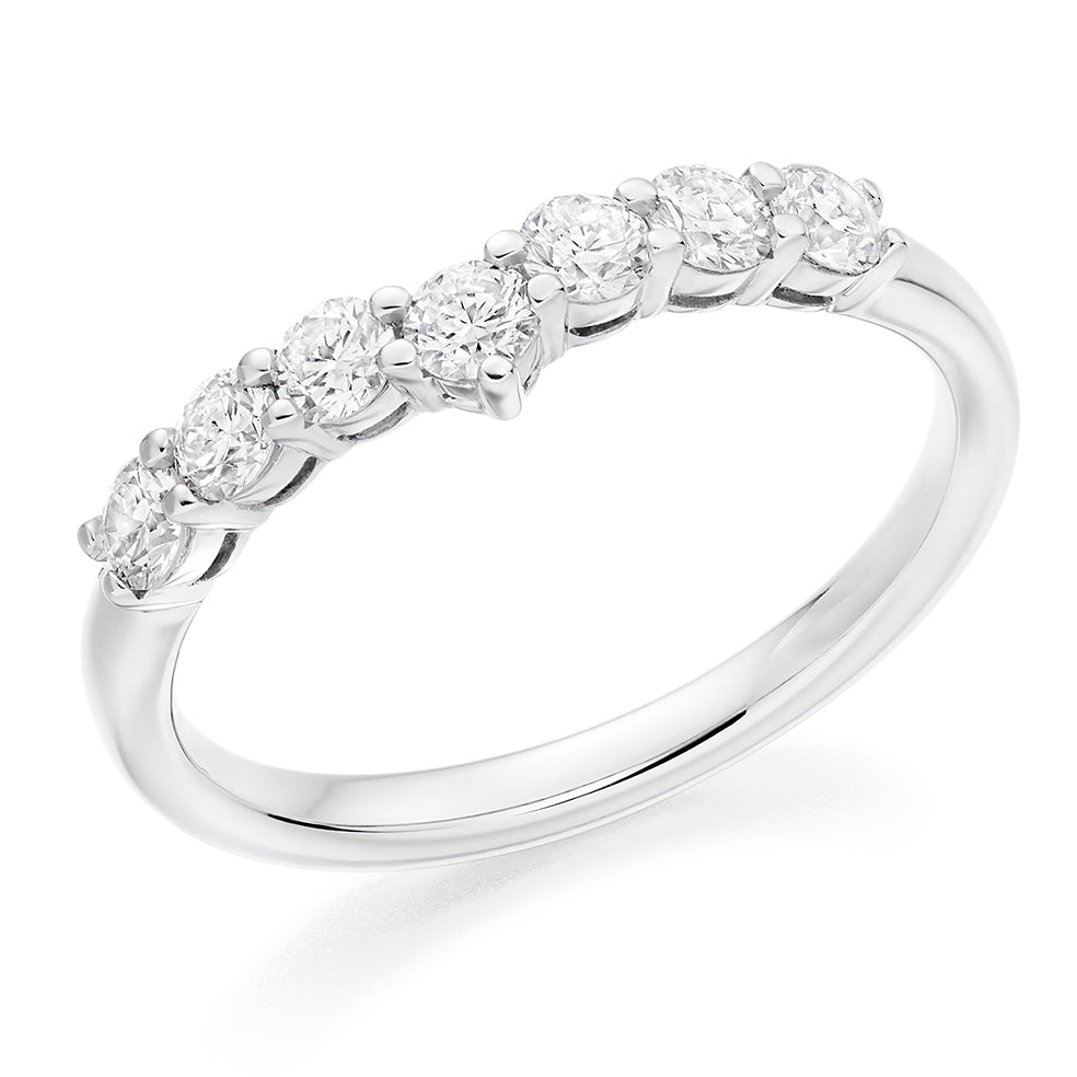Shaped Claw-Set Half Eternity Ring, 0.5ct total in White Gold