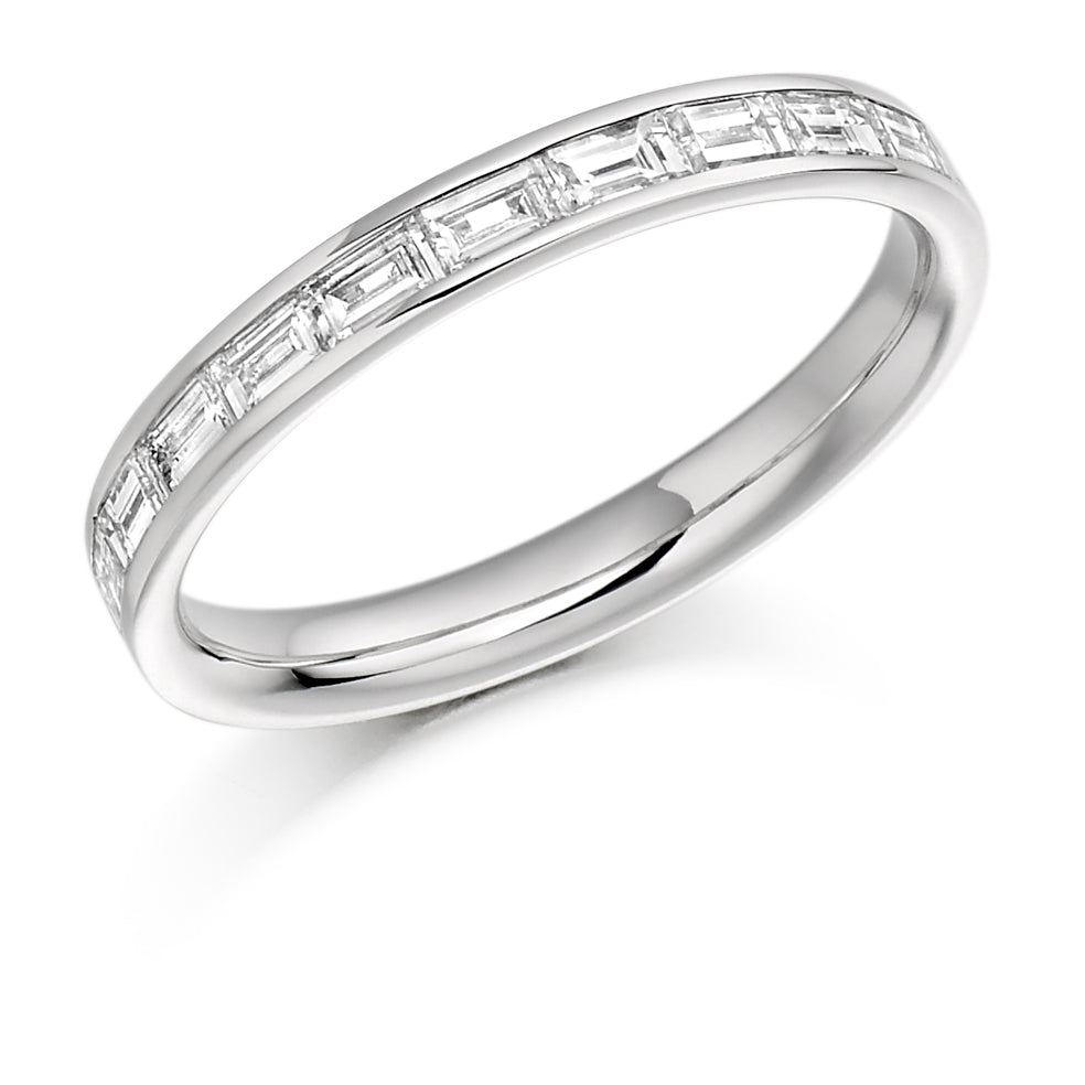 Channel-Set Half Eternity Ring, 0.5ct total (HET1019) in White Gold