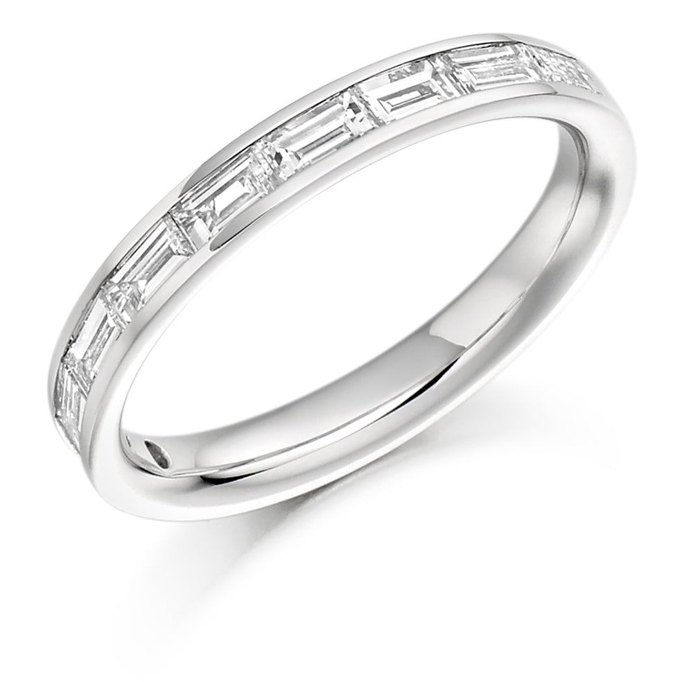 Channel-Set Half Eternity Ring, 0.75ct total (HET1020) in White Gold