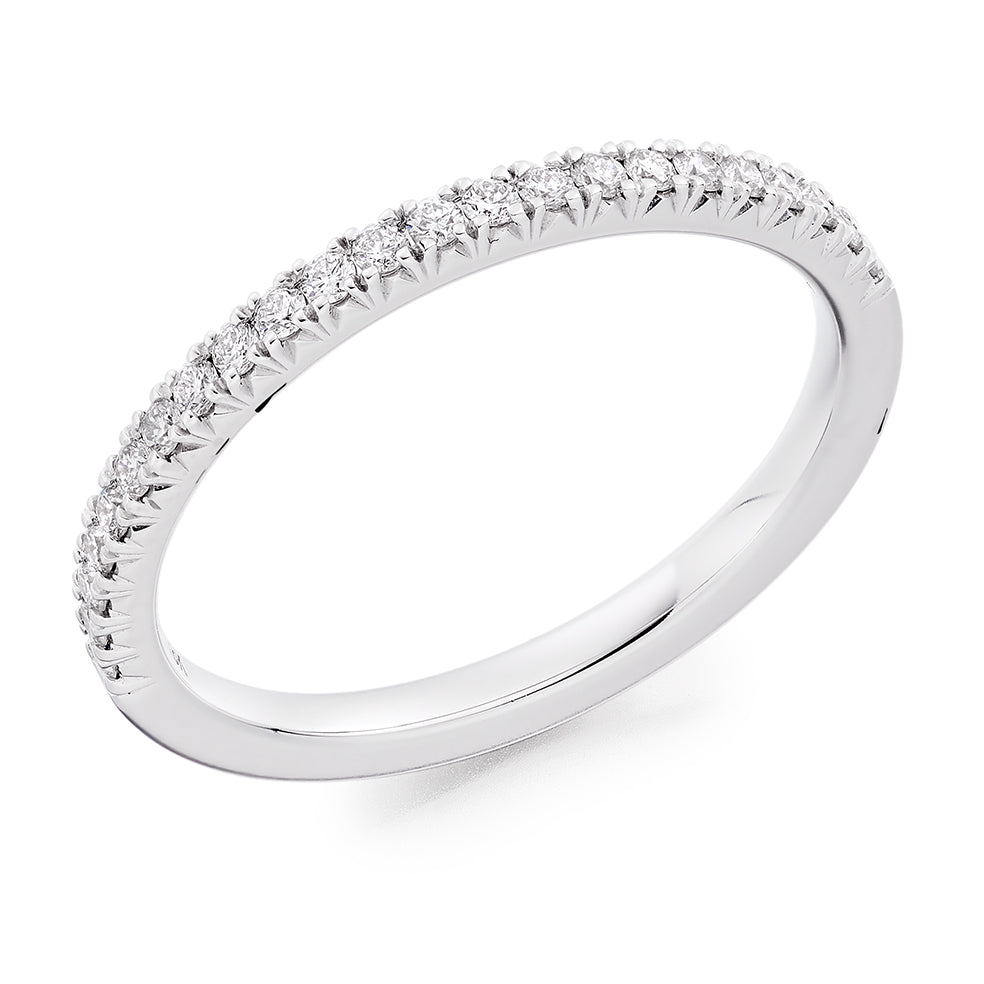French-Cut Diamond Half Eternity Ring, 0.25ct in White Gold