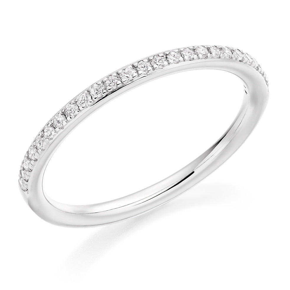 Grain-Set Half Eternity Ring, 0.17ct total in White Gold
