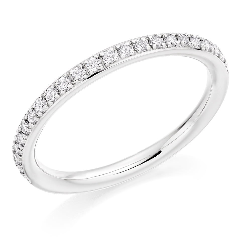 Grain-Set Half Eternity Ring, 0.25ct total (HET10357) in White Gold
