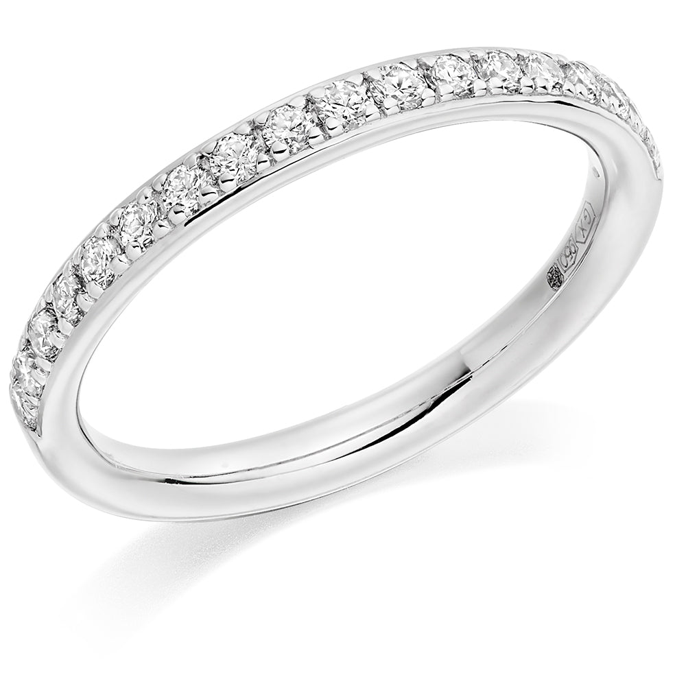 Grain-Set Half Eternity Ring, 0.33ct total in White Gold