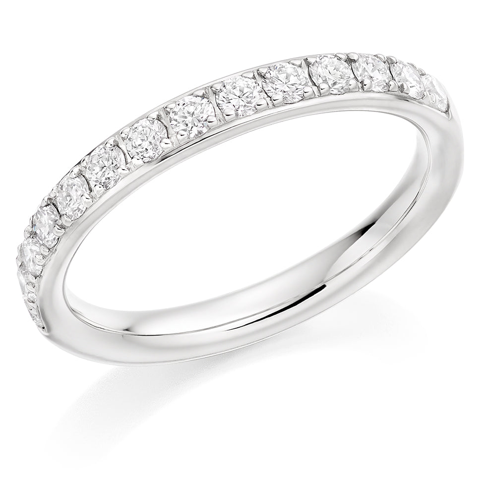 Grain-Set Half Eternity Ring, 0.5ct total in White Gold