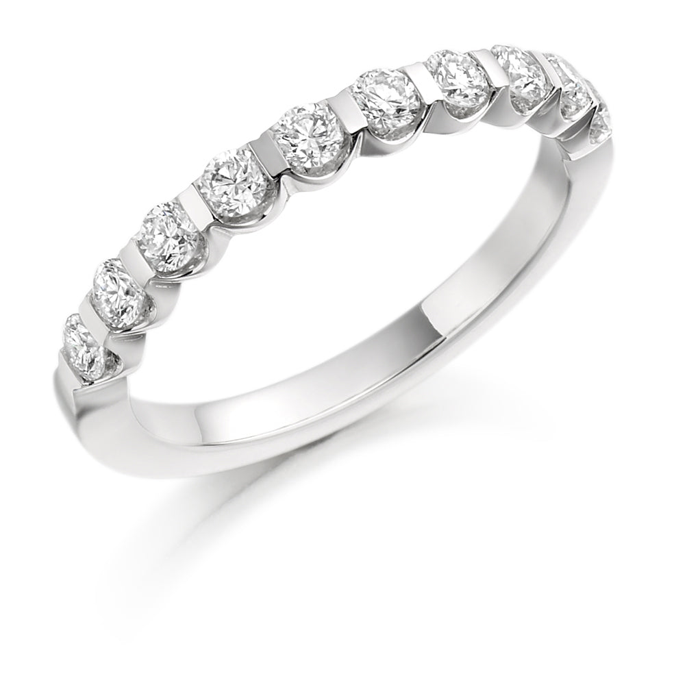 Bar-Set Half Eternity Ring, 0.5ct total (HET1035) in White Gold