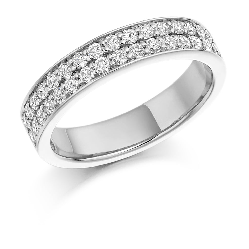 Grain-Set Half Eternity Ring, 0.6ct total in White Gold