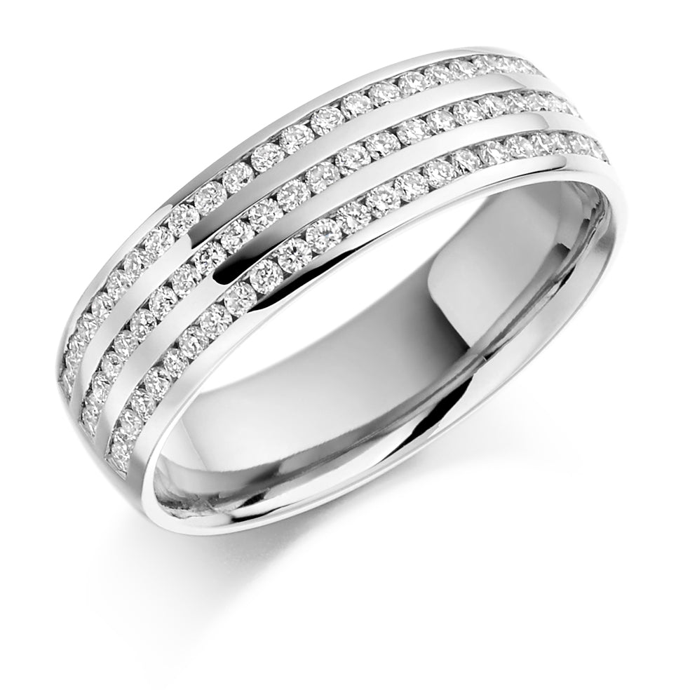 Channel-Set Half Eternity Ring, 0.5ct total in White Gold