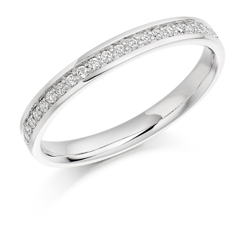 Grain-Set Half Eternity Ring, 0.17ct total (HET1041) in White Gold
