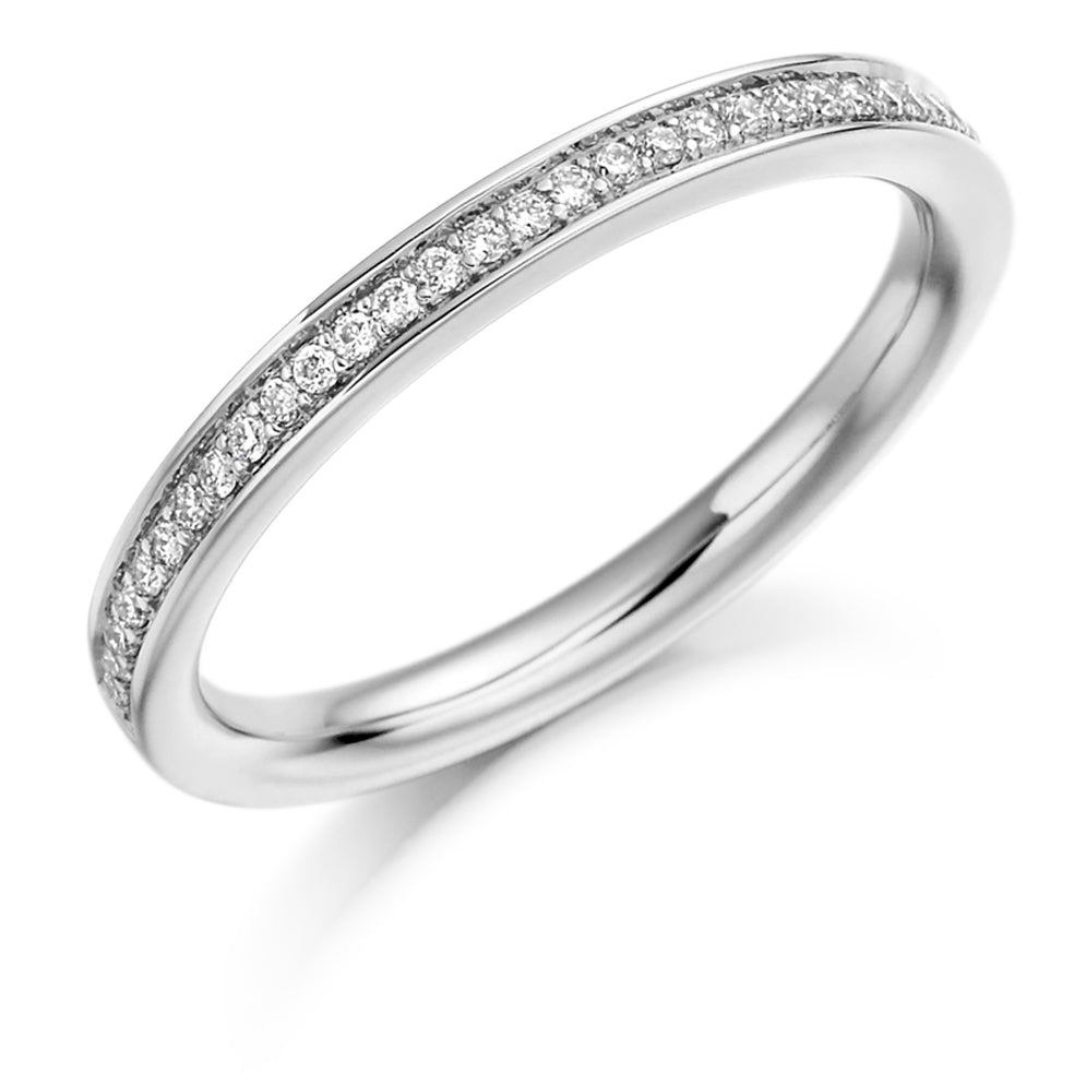 Grain-Set Half Eternity Ring, 0.15ct total (HET1044) in White Gold