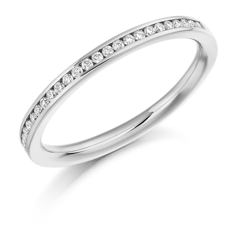 Channel-Set Half Eternity Ring, 0.2ct total (HET1045) in White Gold