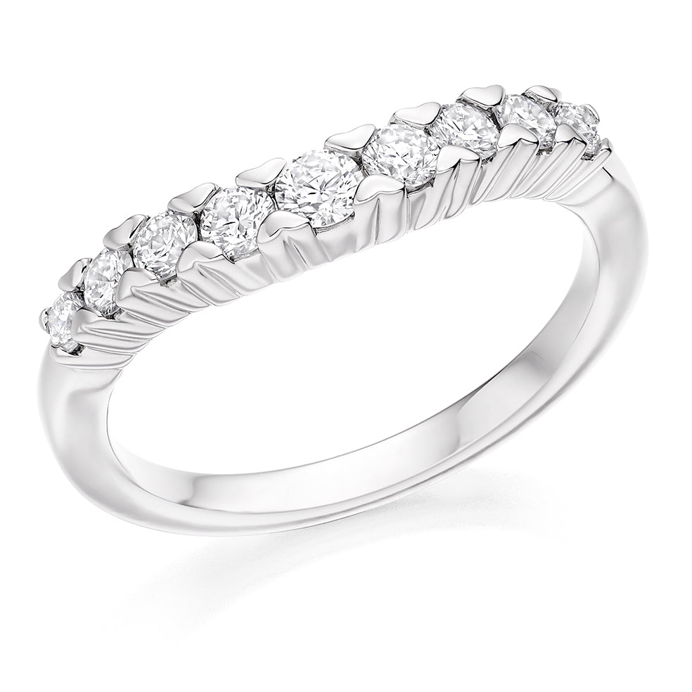 Claw-Set Half Eternity Ring, 0.5ct total (HET10466) in White Gold