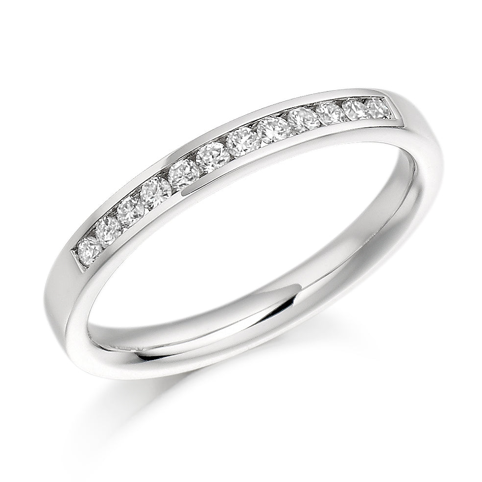Channel-Set Half Eternity Ring, 0.2ct total (HET1046) in White Gold