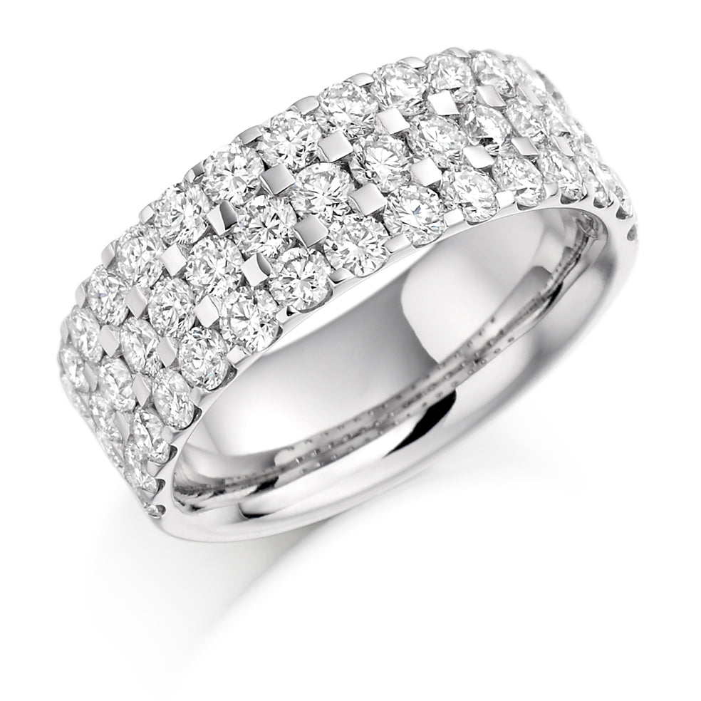 Micro-Claw Half Eternity Ring, 2.25ct total in White Gold