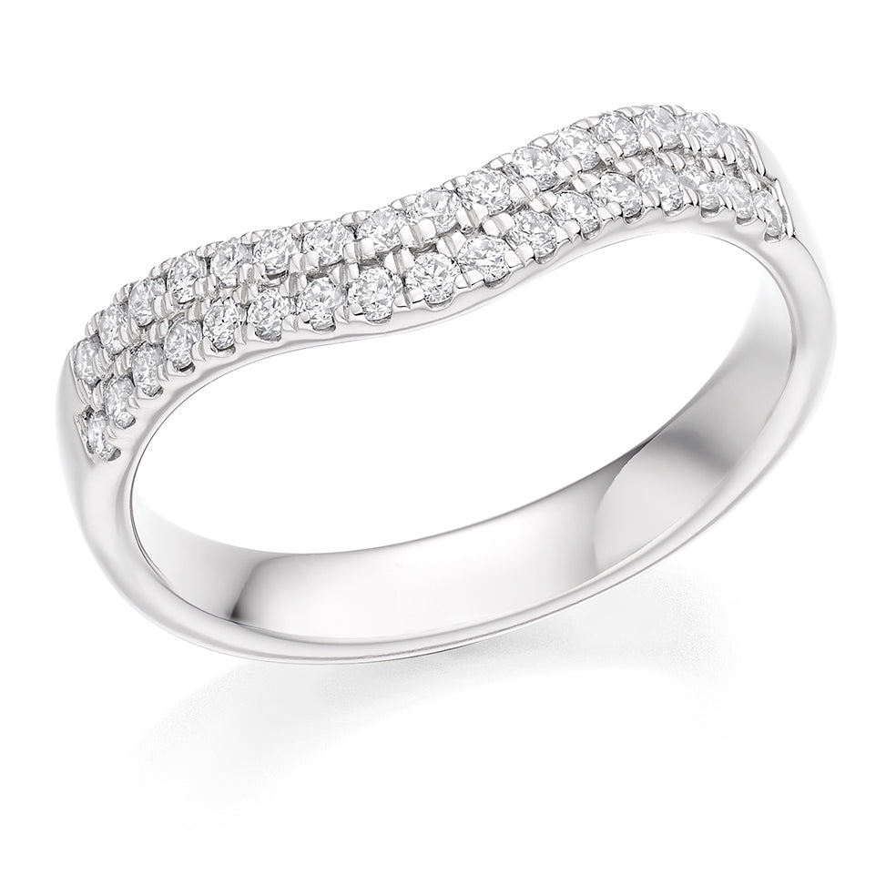 Micro-Claw Half Eternity Ring, 0.33ct total in White Gold