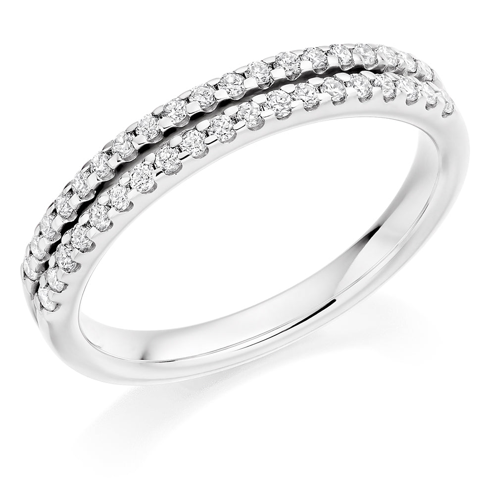 Micro-Claw Half Eternity Ring, 0.3ct total in White Gold