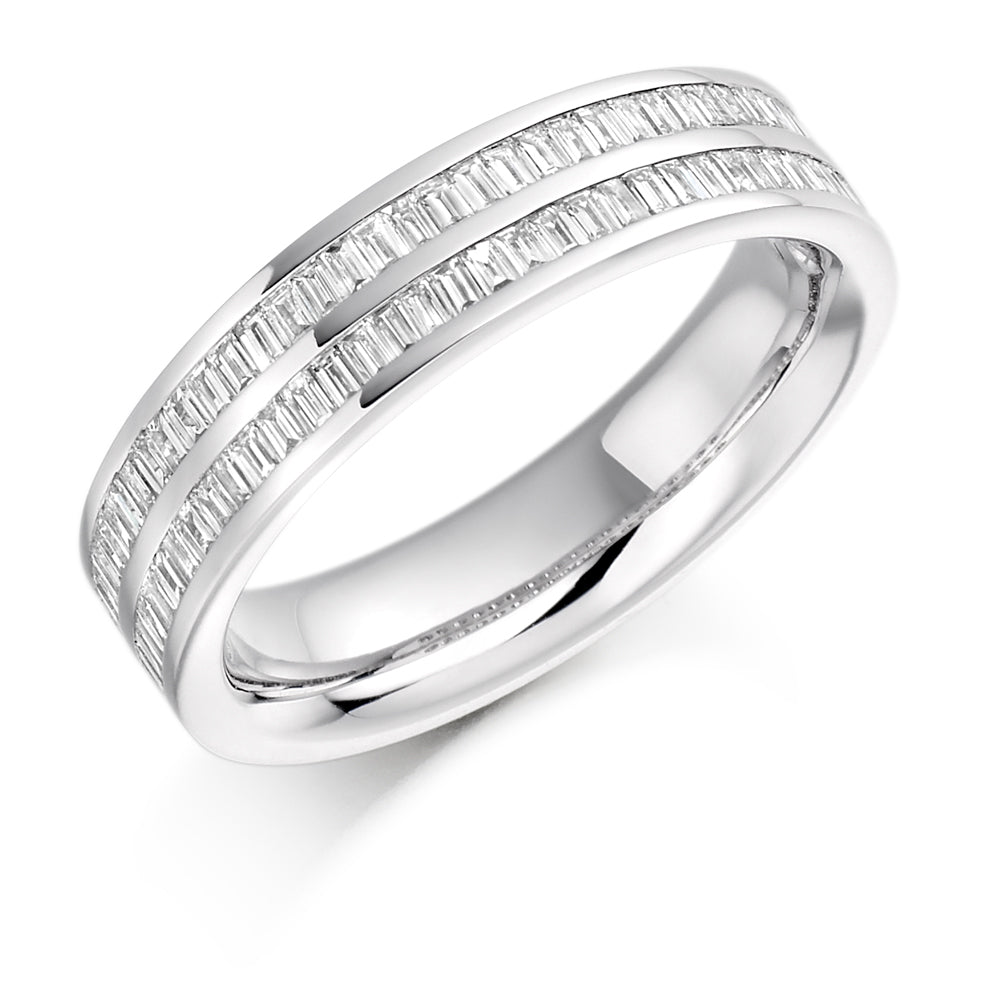 Channel-Set Half Eternity Ring, 0.55ct total in White Gold