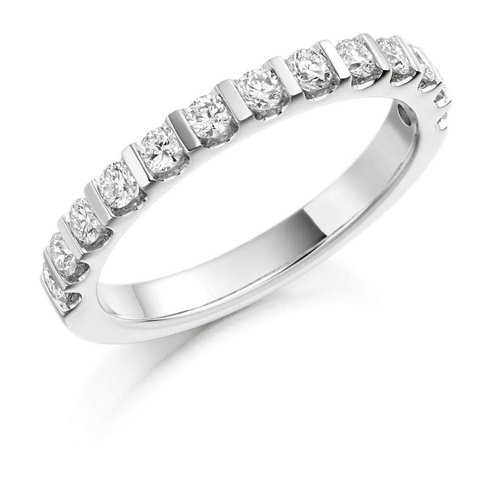Bar-Set Half Eternity Ring, 0.5ct total (HET1084) in White Gold