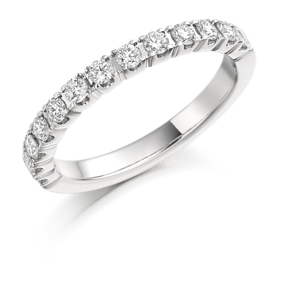 Castle-Claw Half Eternity Ring, 0.5ct total (HET1086) in White Gold
