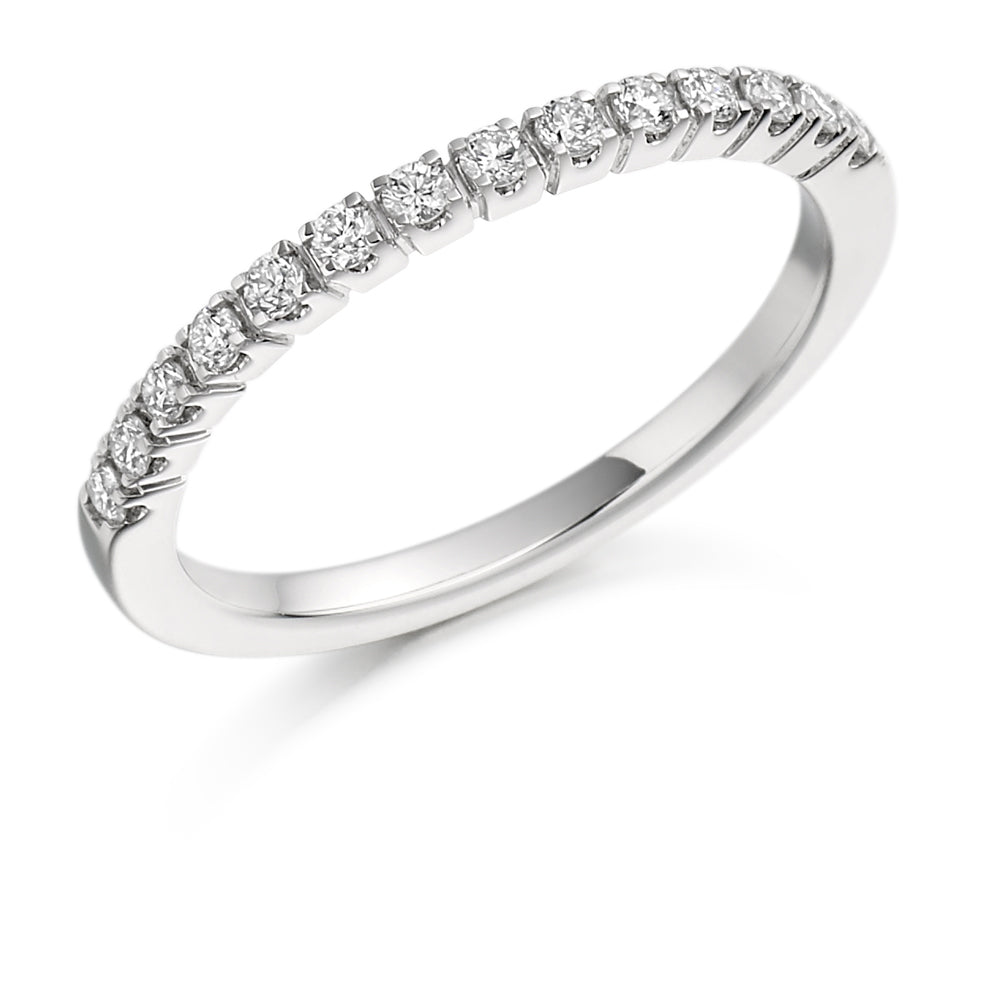 Castle-Claw Half Eternity Ring, 0.23ct total in White Gold