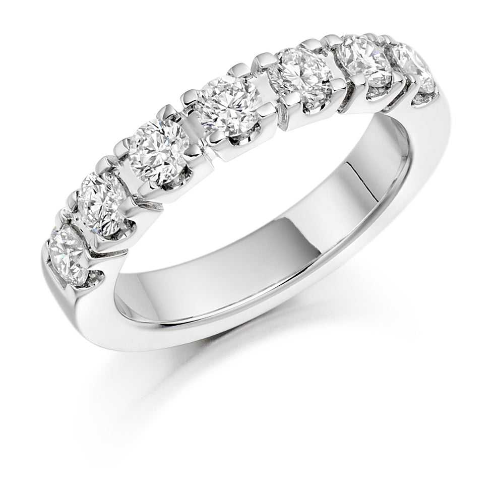 Castle-Claw Half Eternity Ring, 1.0ct total (HET1100) in White Gold