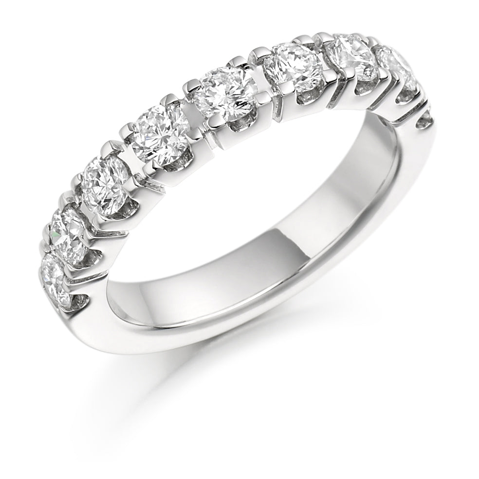 Castle-Claw Half Eternity Ring, 1.0ct total (HET1101) in White Gold