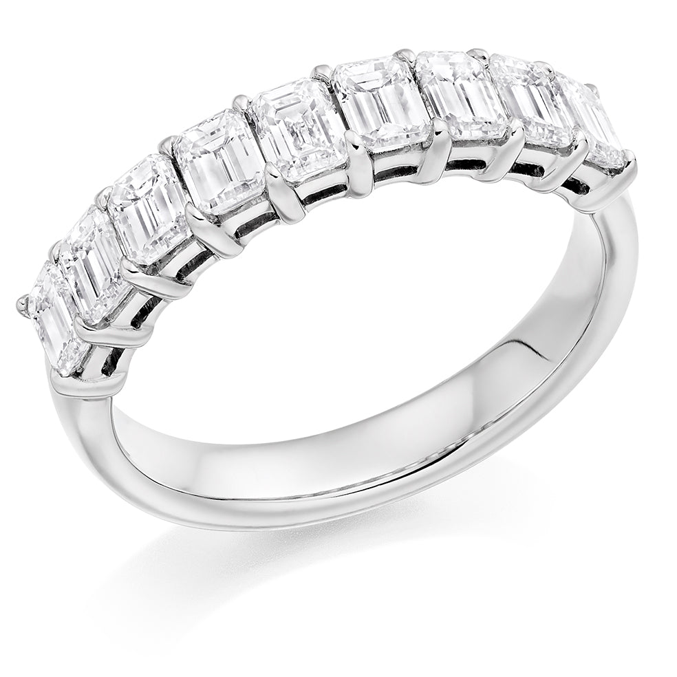 Claw-Set Half Eternity Ring, 1.55ct total in White Gold
