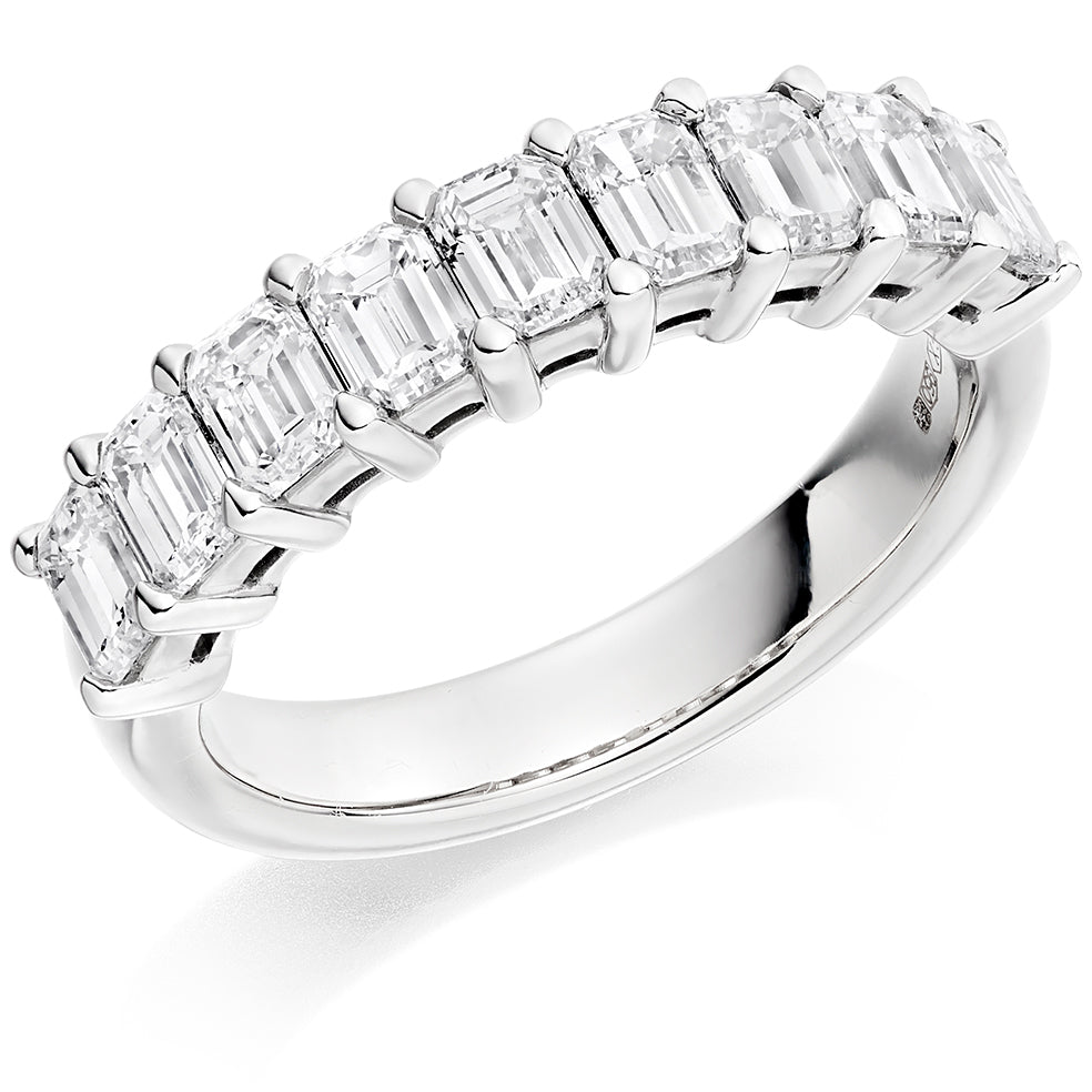 Claw-Set Half Eternity Ring, 2.0ct total in White Gold