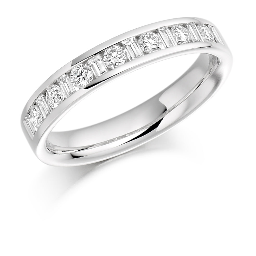 Channel-Set Half Eternity Ring, 0.5ct total (HET1109) in White Gold