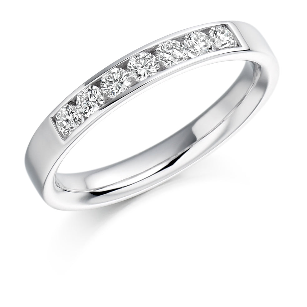 Channel-Set Half Eternity Ring, 0.35ct total (HET1111) in White Gold