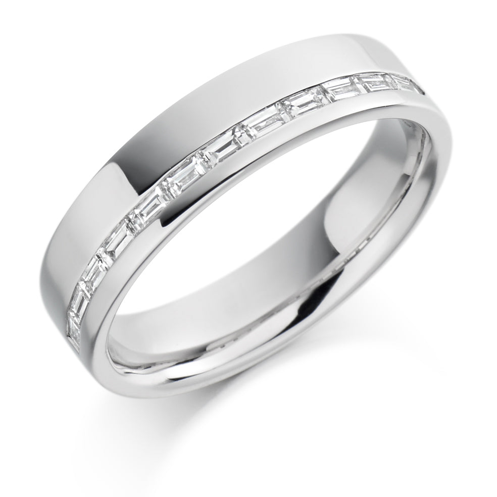 Offset Channel-Set Half Eternity Ring, 0.3ct total (HET1114) in White Gold