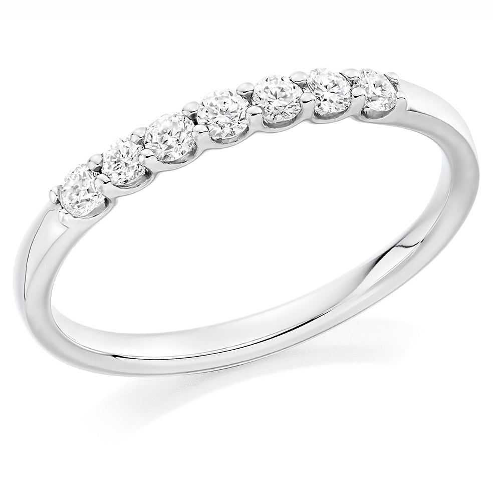 Claw-Set Diamond Half Eternity Ring, 0.25ct in White Gold