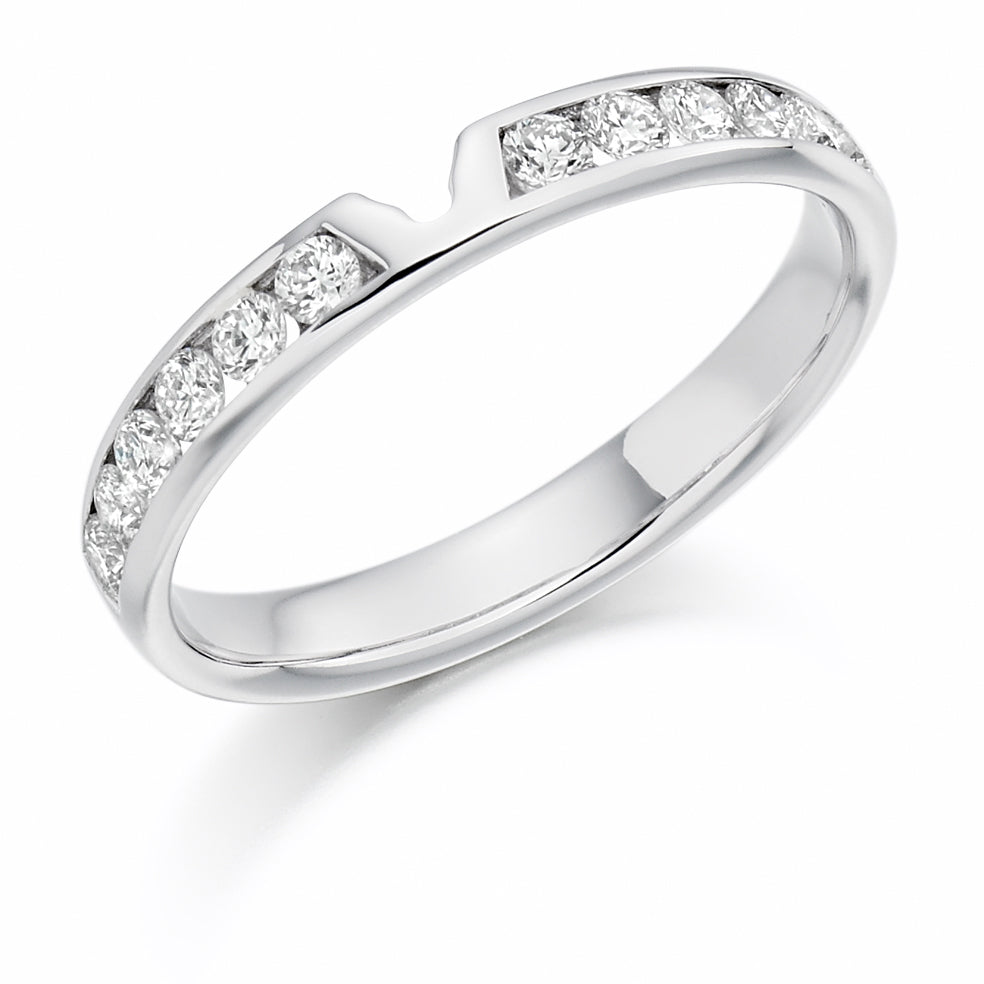 Shaped Channel-Set Half Eternity Ring, 0.41ct total in White Gold