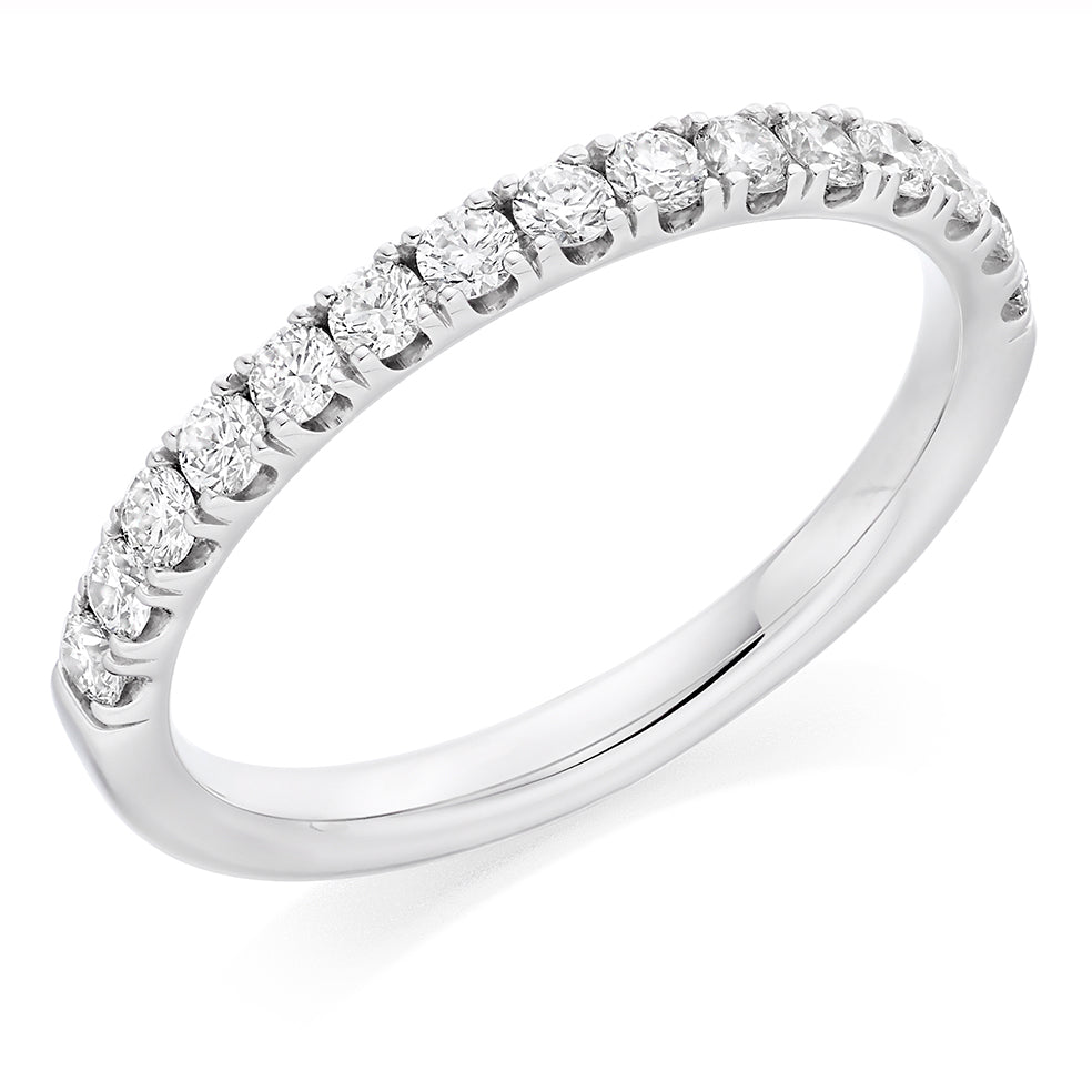 Micro-Claw Diamond Half Eternity Ring, 0.45ct in White Gold