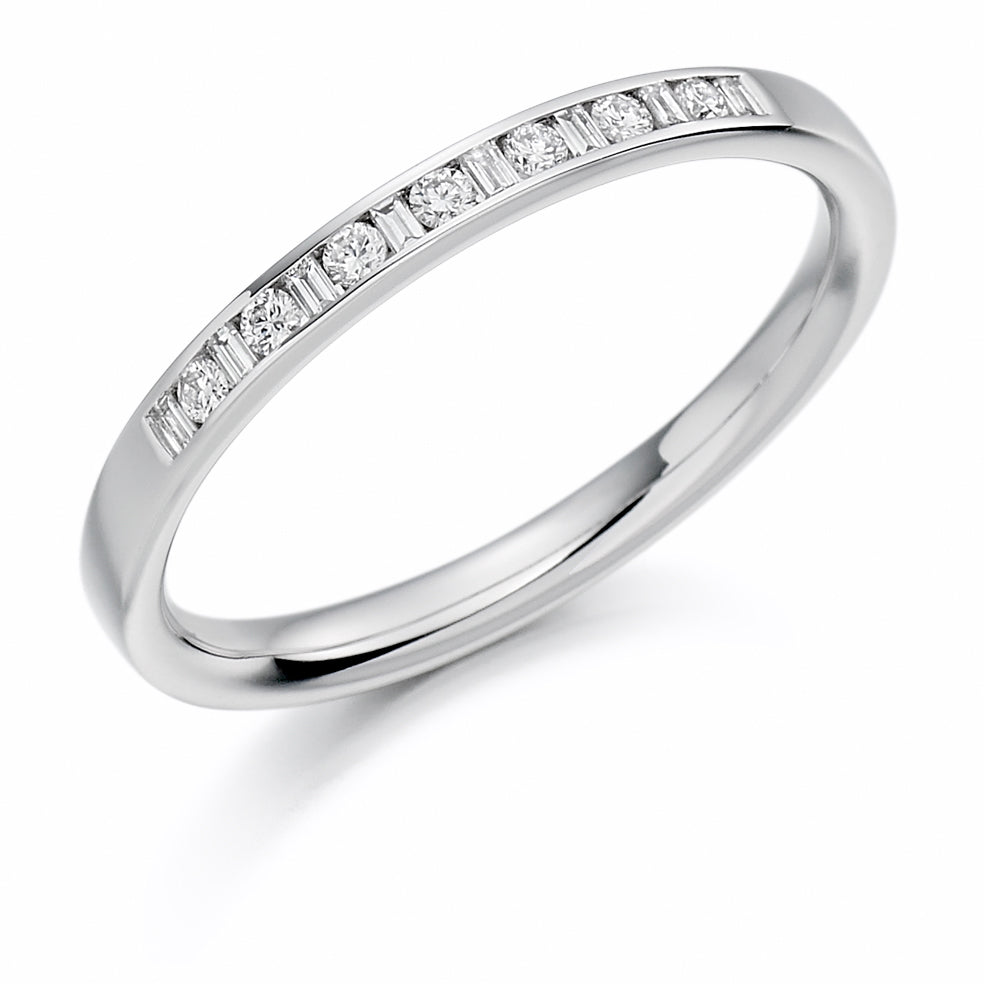 Channel-Set Half Eternity Ring, 0.15ct total (HET1142) in White Gold