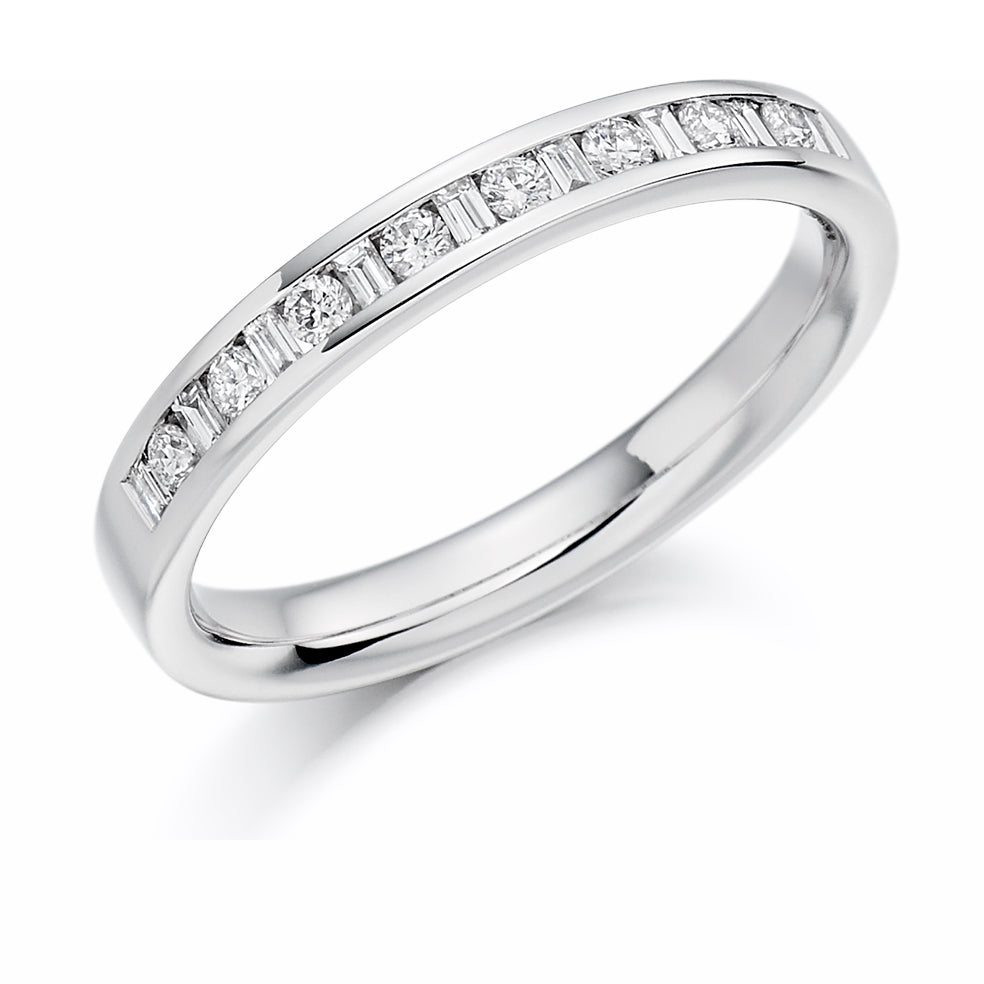 Channel-Set Half Eternity Ring, 0.25ct total (HET1143) in White Gold