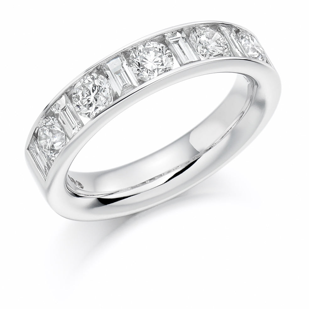 Channel-Set Half Eternity Ring, 1.5ct total (HET1144) in White Gold