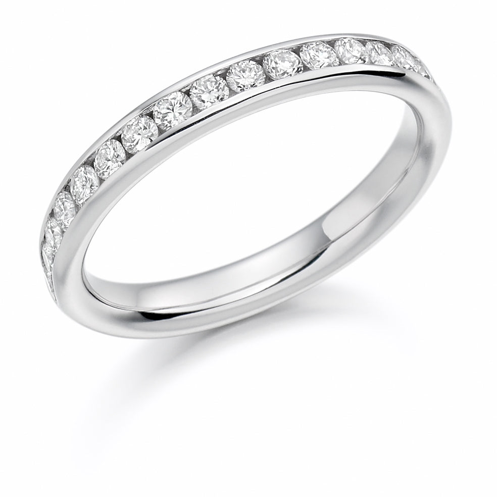 Channel-Set Half Eternity Ring, 0.42ct total in White Gold