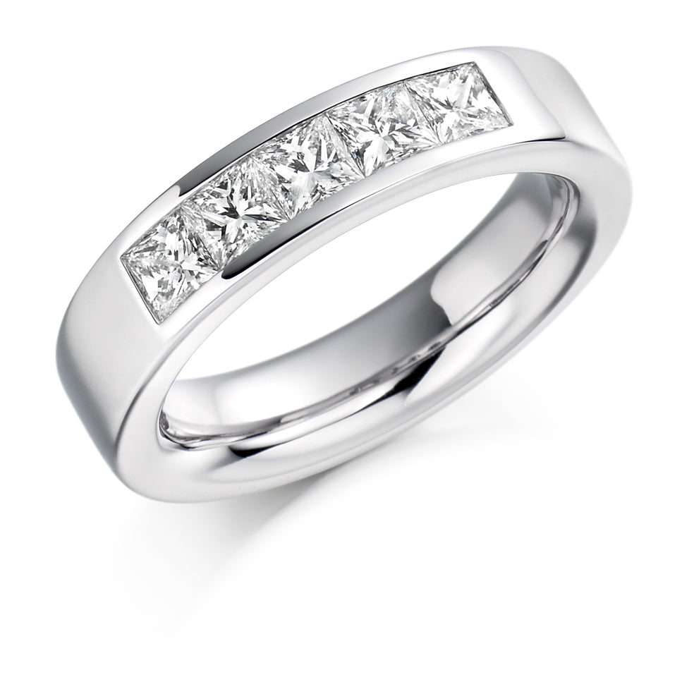 Channel-Set Half Eternity Ring, 1.0ct total (HET1146) in White Gold