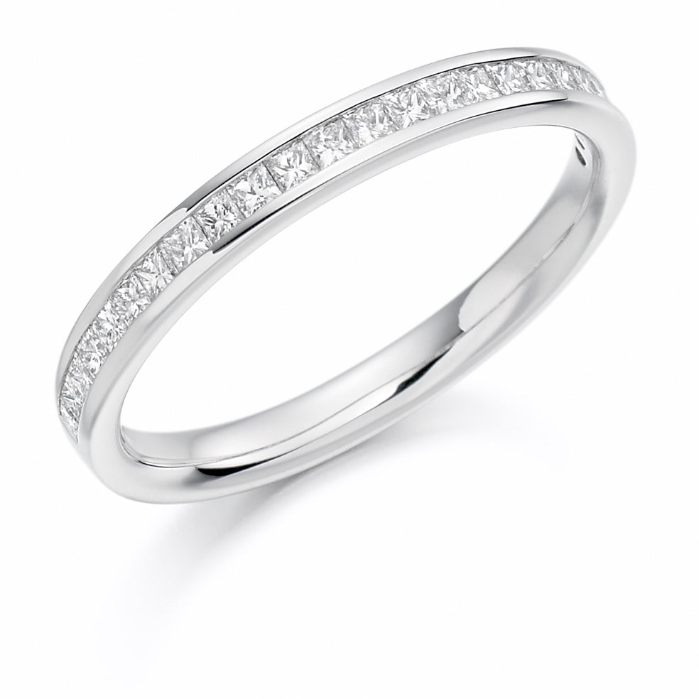 Channel-Set Half Eternity Ring, 0.33ct total (HET1157) in White Gold
