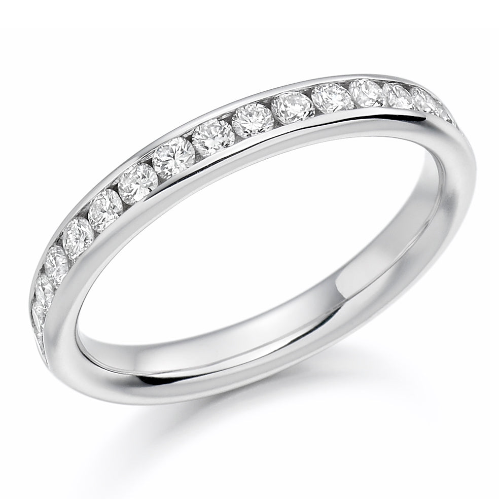 Channel-Set Half Eternity Ring, 0.4ct total (HET11604) in White Gold